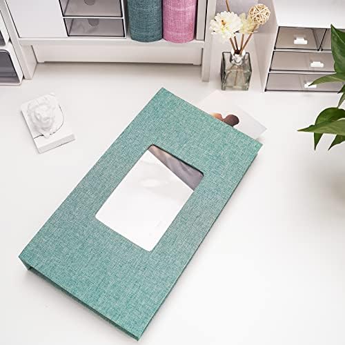 Vienrose 4x6 Photo Album,420 Pockets,Linen Cover with Window,Green - Image 2