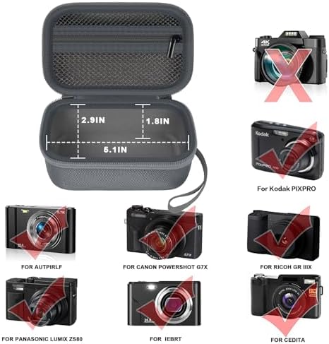 Digital Camera Case Compatible with TEBNGIHNM for Duluvulu for Oiadek for zheozeig for Zostuic for Toiauaha 4K Vlogging Camera. Storage Holder Bag for Canon PowerShot (Box Only)- Grey - Image 2