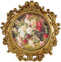 Cuspin 4x4 Picture Frame Gold Vintage Round Floral Resin Frame by Cuspin