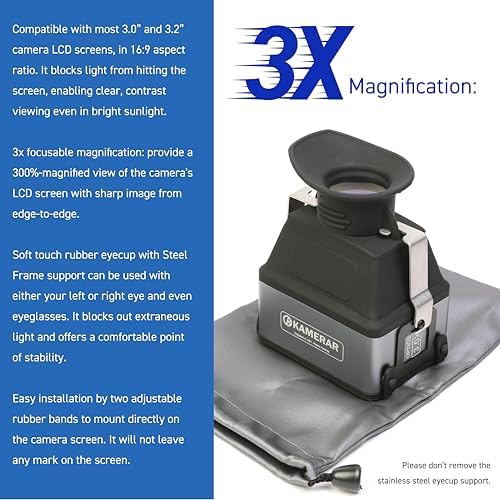 Kamerar CVF-2 LCD Viewfinder 3X Magnifier for 3.0" and 3.2" LCD Screen - Image 2