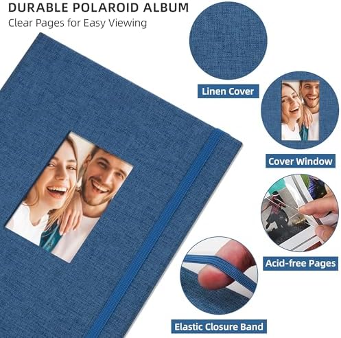 Vienrose Mini Polaroid Photo Album 208 Photos 2x3 Inch Blue 1 PACK - Image 3