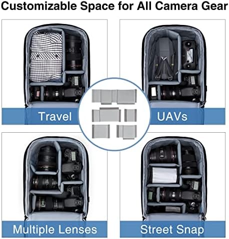 BAGSMART Small Camera Bag Backpack, DSLR SLR Camera Case Fits 13.3 Inch Laptop, Waterproof Photography Backpacks with Rain Cover Tripod Holder for Women Men, Black - Image 6