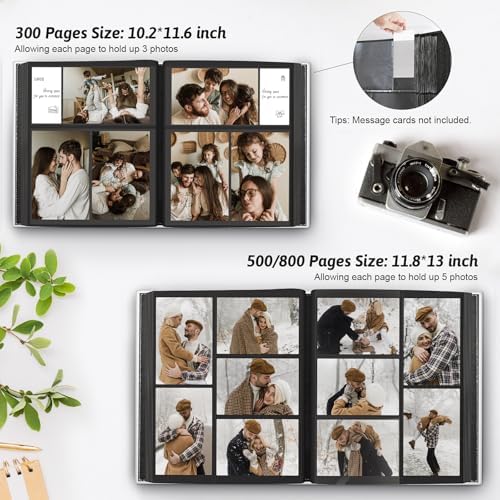 Popotop 4x6 Photo Album Holds 800 Pictures, Vegan Leather Hardcover - Image 5