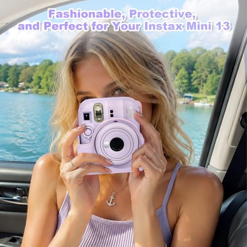 CAIYOULE Camera Case for Fujifilm Instax Mini 13 Instant Camera, Purple - Image 5