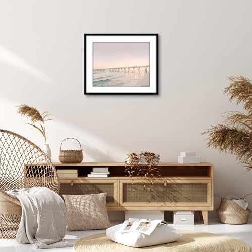 Americanflat 18x22 Poster Frame - Matted to 14x18 - Slim Molding - Black - Image 5