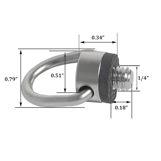 Stainless Steel D Ring Screw Hinged Holder Camera Fixing Screw 1/4"-20 Thread for Tripod DSLR Cameras for Quick Release Wrist Strap Sling 2 Pack - Image 2