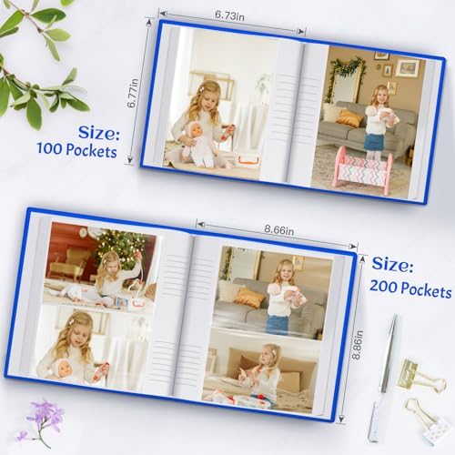 Popotop Photo Album 4x6 100 Photos with Writing Space, Leather Cover Album with Display Picture Window, Photo Book for Wedding Family Baby Gift - Image 4