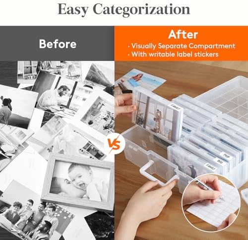 Lifewit 16 Pcs Photo Storage Box for 4"x 6" Pictures, Acid-Free, Clear - Image 4