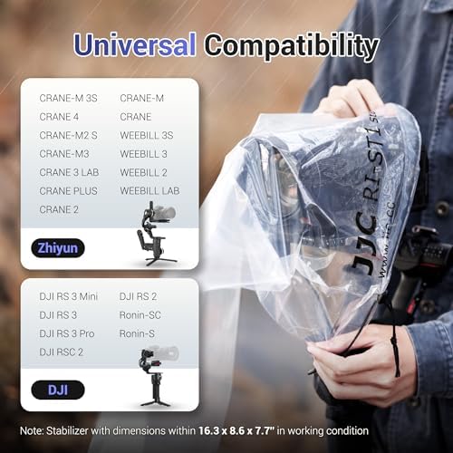 JJC 2 Pcs Camera Rain Coat for DSLR Cameras & Stabilizer,Rain & Dust Sleeve - Image 3