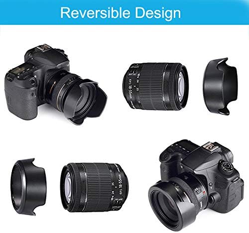 52mm Lens Hood Set, Collapsible Rubber Lens Hood with Filter Thread + Reversible Tulip Flower Lens Hood + Center Pinch Lens Cap + Microfiber Lens Cleaning Cloth - Image 4
