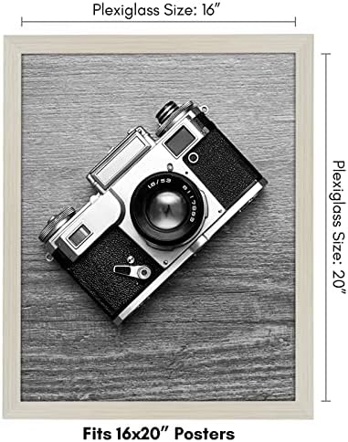 Americanflat 16x20 Poster Frame - Engineered Wood with Polished Plexiglass - Wide Picture Frame for Vertical or Horizontal Wall Display - Epic Collection - Light Wood - Image 2