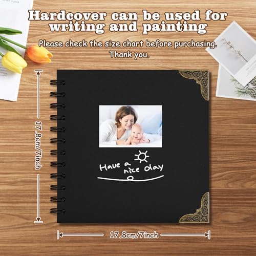 Scrapbook Album 7x7 Inch - Hardcover Kraft Paper Photo Album with 40 Pages, Memory Book for Wedding, Anniversary, Family, Christmas, Baby Shower, Ideal for Preserving Precious Moments - Image 2