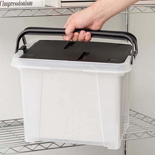 IRIS USA 4-Pack File Box Organizer with Wing Lid Letter/Legal 18 Qt, Clear - Image 4