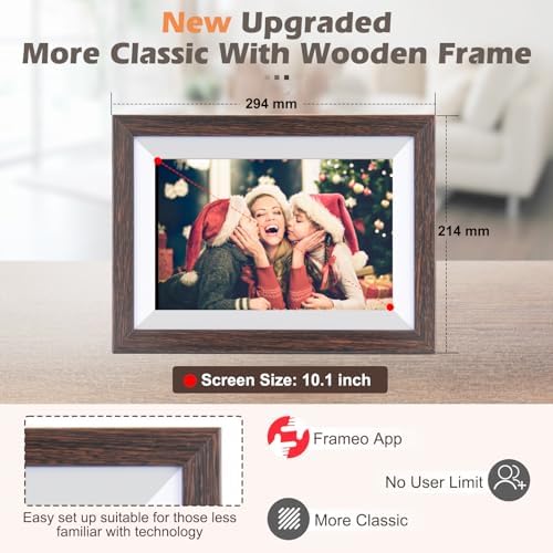 Ciowain 10.1" WiFi Digital Picture Frame, Smart Cloud, Frameo App - Image 4