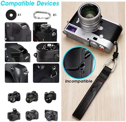 Camera Wrist Strap, Leather Camera Hand Strap for Photographer, Adjustable Soft Strap - Image 2