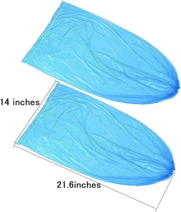 IwIeIaIrI Disposable Shoe Covers 60 Pack (30 Pairs) Blue Rain Shoes and Boots Cover Plastic Long Shoe Cover Clear Waterproof Anti-Slip Overshoe for Women Men Water Boots Cover Rainy Day Use Cover - Image 4