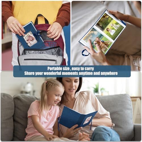 Photo Album 4x6 100 Pockets, Slip-in Picture Albums, Linen Cover Top Loader Vertical Pockets Albums for Baby, Kids Boy Girls, Wedding, Family, Anniversary, Blue - Image 7