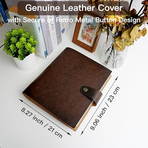 Photo Album 4x6 200 Pockets, Genuine Leather Photo Albums 200 Photos with Writing Space 30 Writing Paper, Family Wedding Travel Kids Graduation Ultrasound Baby Picture Album Scrapbook, Mother Gifts - Image 4