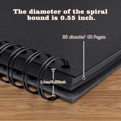 8x8 Inch Black DIY Scrapbook Album, Hardcover Memory Book, 40 Pages (20 Sheets) Kraft Photo Album for 4x6 / 5x7 Pictures, Perfect for Wedding, Family, Anniversary, Christmas & Travel Memories - Image 4