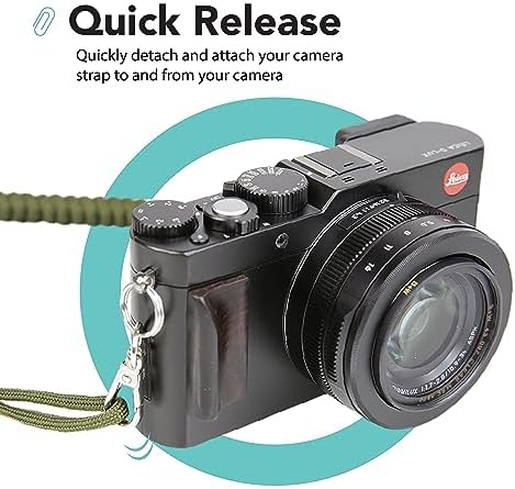 Foto&Tech Small Quick Release Adapter Clip for Camera with Round Lugs for Camera Strap, 33lb Breaking Force (5 Set, Silver) - Image 2