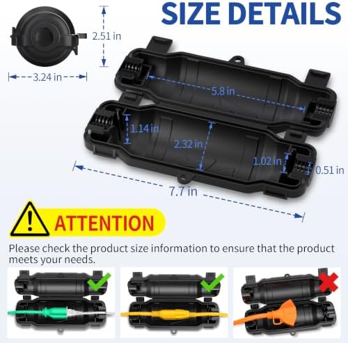 2 Pack Outdoor Extension Cord Safety Cover, Waterproof, Black - Image 2