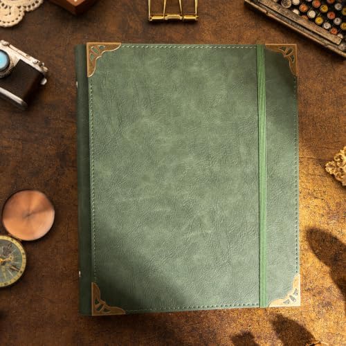 Leather Photo Album 4x6, Vintage Photos Albums with Writing Space with 30 Writing Paper Photo Book for Family Travel Wedding Graduation Anniversary Baby Vacation (Green) - Image 7