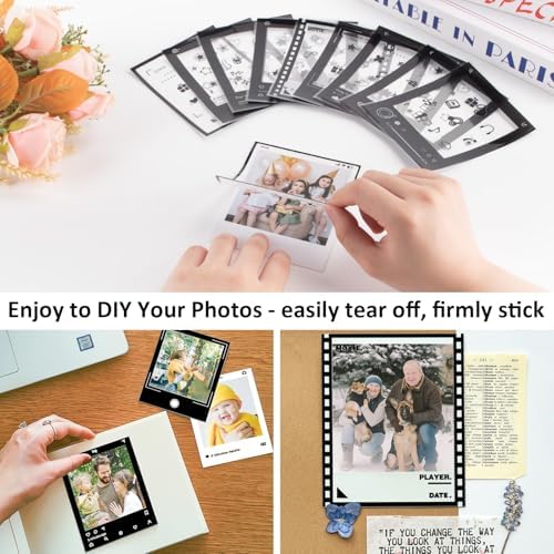 12PCS Pola Now Camera Film Border Stickers, Photo Border Sticker Compatible for Polaroid Now+/Onestep2 Instant Camera Film, Decorative Stickers for i-Type/600/SX-70 Films - Social Series - Image 3