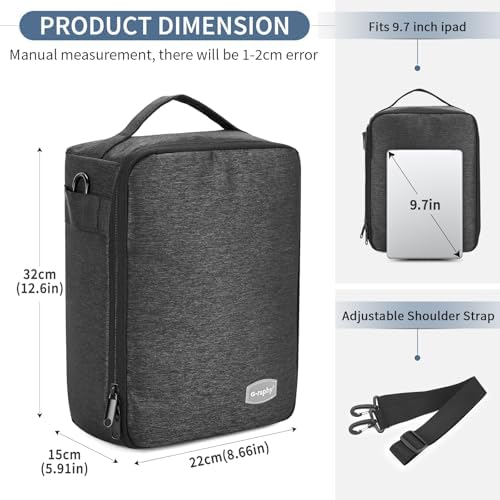 G-raphy Camera Insert Bag Lenses Cases with Large Capacity Camera Case Dividers with Grab Handle and Removal Strap Shockproof for DSLR SLR Mirrorless Cameras and Other Photography Accessories (Grey) - Image 2