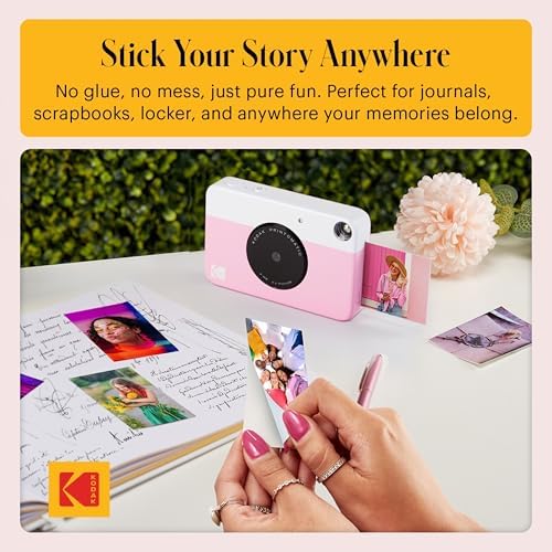 KODAK Printomatic Full-Color Instant Print Camera Starter Bundle + Carrying Case + Zink 20pk Photo Paper - Colorful Photos On 2x3" Sticky-Back Paper - Fun Gift for Birthday Christmas Holiday - Pink - Image 5