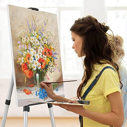 Art Painting Display Easel Stand - Silver Adjustable Floor Artist Easel - Image 2