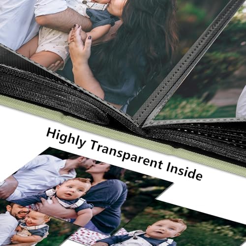 Small 4x6 Photo Album 100 Pockets Linen Cover Light Green - Image 4