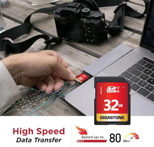 GIGASTONE 32GB SD Card 10-Pack UHS-I U1 Class 10 SDHC Memory Card High-Speed up to 80MB/s Full HD Video Compatible with Digital Camera, SPYPOINT TACTACAM WOSPORTS Trail Camera, with 10 Mini Cases - Image 3