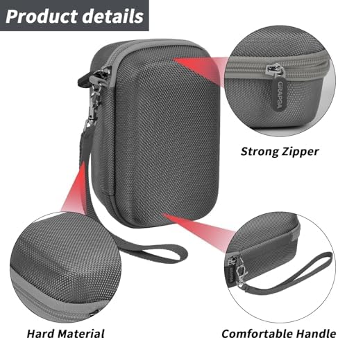 Digital Camera Case Compatible with TEBNGIHNM for Duluvulu for Oiadek for zheozeig for Zostuic for Toiauaha 4K Vlogging Camera. Storage Holder Bag for Canon PowerShot (Box Only)- Grey - Image 3
