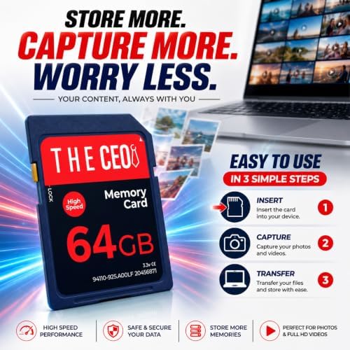 THE CEO SD Card for Camera 32GB Class 10 UHS-I Memory Card Compatible - Image 5