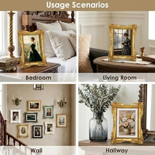 Gold Vintage Picture Frame 5x7, Antique Ornate Photo Frame Décor - Image 7