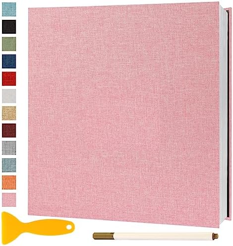 Photo Album Self Adhesive Pages 13.2x12.8 Scrapbook Pink 60 Pages by Semfalbuums