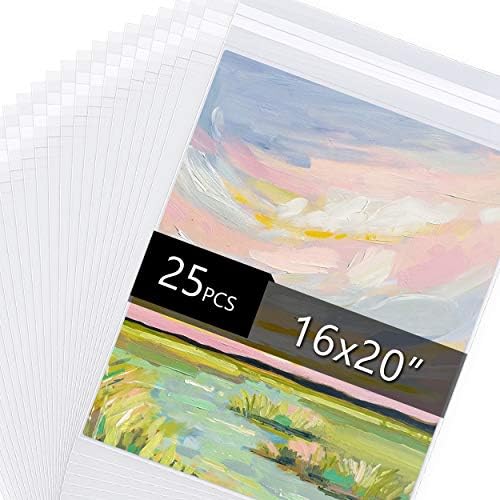 25 Pack Acid Free Crystal Sealed Clear Bags for 16x20 Art Prints, Photos by FallinginArt