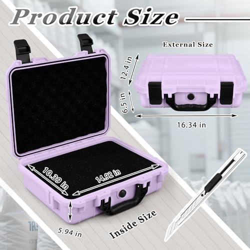 Relaxweex 16.3 x 12.4 x 6.5 Inch Hard Case, Grid Shell, Purple - Image 2
