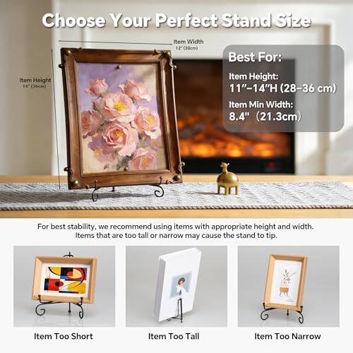 Artliving Plate Stands for Display, 10 Inch Black Iron Easel Plate Display Photo Holder Stand, Displays Picture Frames, Decorative Plates, Tablets and Art (2 pack) - Image 5