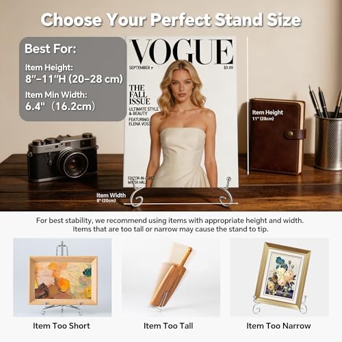 Artliving Plate Stands for Display, 8 Inch Decorative Plate Holder, Metal Picture Stand for Table, Small Easels for Display Card, Photo, and PSA Slab - Ideal for Party and Wedding (Silver, 2 Pack) - Image 5