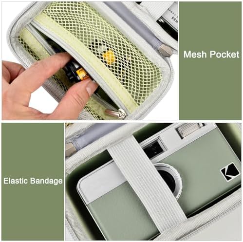 Digital Camera Case Compatible with KODAK EKTAR H35 H35N Half Frame Film Camera, Storage Holder Organizer for Kodak Ultra F9 M35 M38 Paper Shoot kamera, 35mm Film Rolls (Box Only) - Green - Image 3