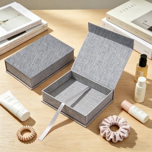 4x6 Photo Storage Box, Premium Linen Memory Box for Photos, Pictures, Certificates, Scrapbooking Supplies & Jewelry - Portable, Stackable Organizer for Home, Crafters & Collectors - Image 6