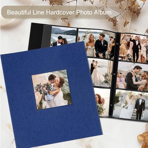 Artmag Photo Album 4x6 1000 Large Capacity Linen Album Book Holds 1000 Horizontal and Vertical Photos for Family Wedding Anniversary (1000 Pockets, Blue) - Image 4