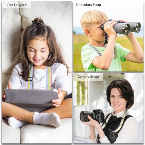 FIEIL Adjustable Shoulder Strap, Nylon Camera Strap, Comfortable Neck Strap for iPad, Cellphone Tablet, Camera, Laptop, Binocular, Luggage Bag (Rainbow Colors Universal Lanyard) - Image 3