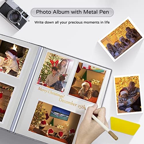 Popotop Large Photo Album Self Adhesive 4x6 5x7 8x10 Scrapbook Album DIY Picture Book,Gifts for Mom,Family Baby and Wedding,with Metal Pen and Plastic Board - Image 5