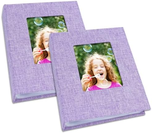 Vienrose 4x6 Mini Photo Album, 2 Pack, 52 Photos, Purple by Vienrose