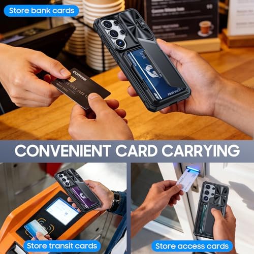 GooseBox for Samsung Galaxy S26 Ultra Case Wallet with RFID [Cards Holder][Camera Cover][Edge Raised] Full Body Shockproof Silicone Protective Phone Case for Galaxy S26 Ultra 2026 (Black) - Image 4