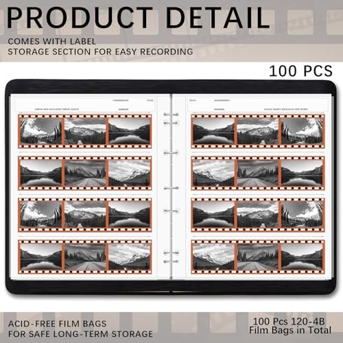 100 Pcs Archival Storage Sheets Film Negative Storage 120-4b - Image 3