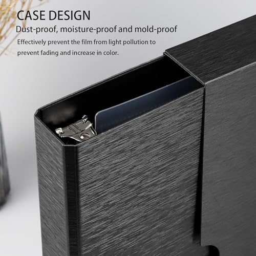 Black Acid Free Film Protector Storage Box Set, 3 Ring Film Negative Binder, 30 Pcs 135 35mm Negative Page Preservers - Image 2