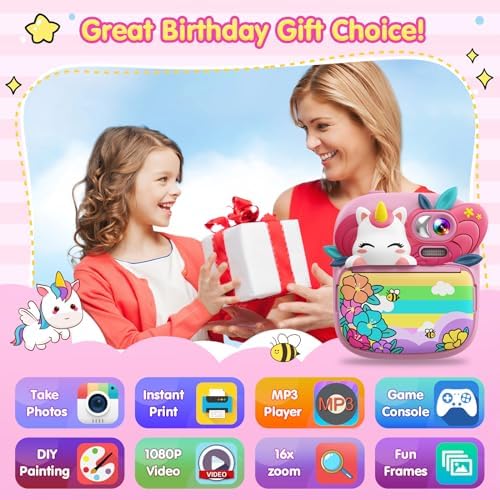 TIATUA Kids Camera Instant Print, Camera for Kids with Printable Photos, Toddler Camera Toys for Children Ages 3-14, Digital Camera for Girls 4 5 6 7 8 9 10 11 12 13 Years Old - Image 2